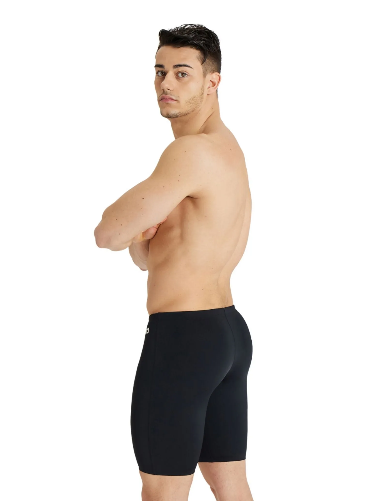 Team Solid Swim Jammer - Black/White