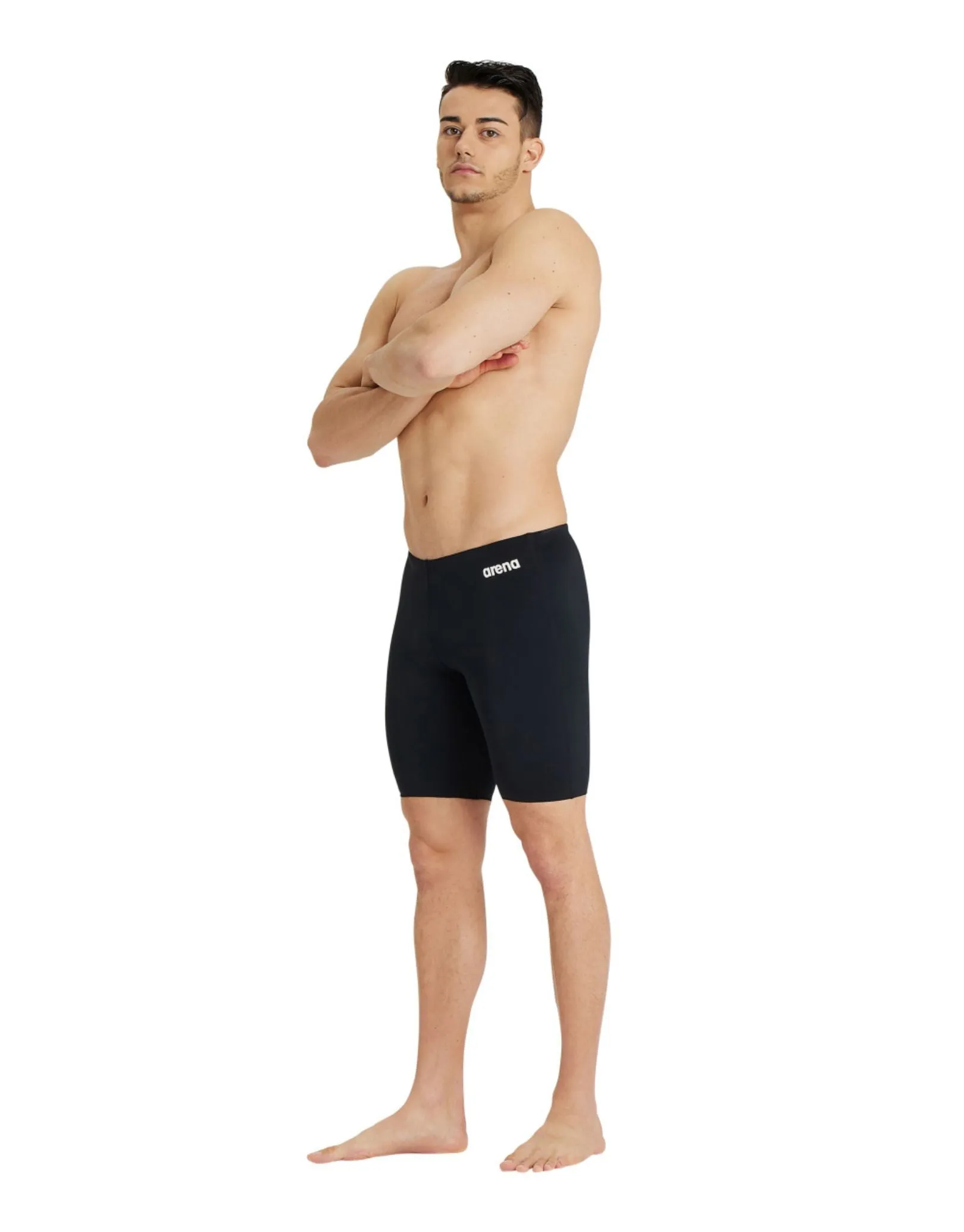 Team Solid Swim Jammer - Black/White