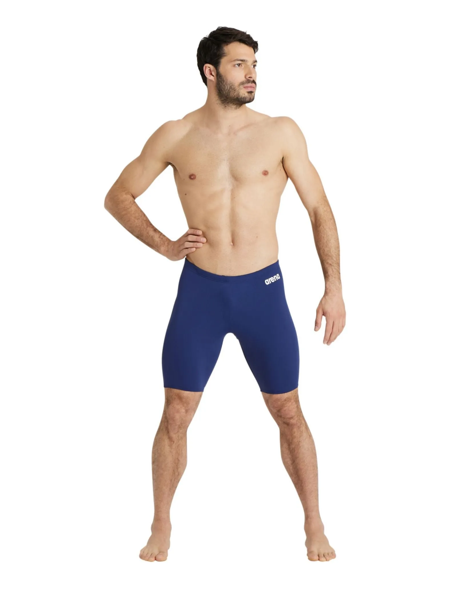 Team Solid Swim Jammer - Navy/White