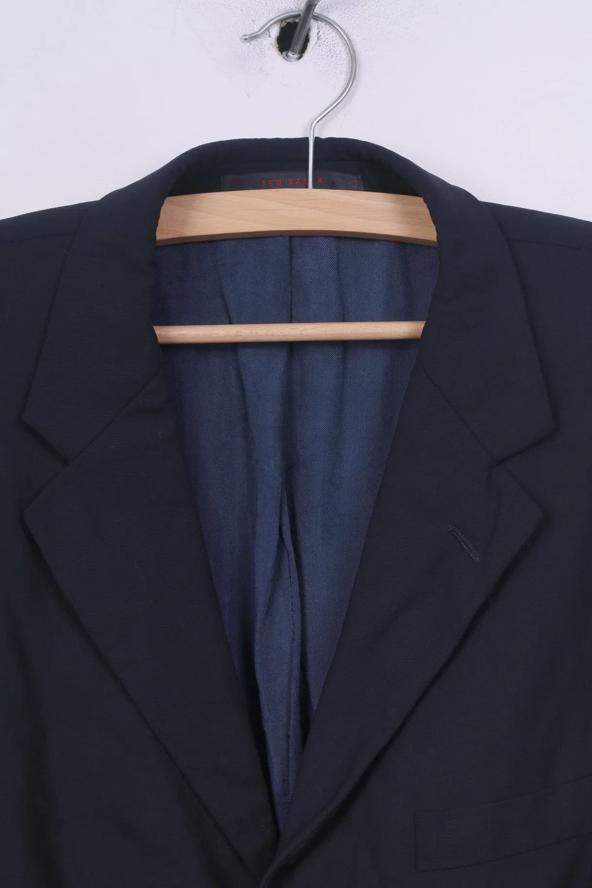 Ted Baker Endurance Mens 42 R Blazer Jacket Single Breasted Navy Wool Shoulder Pads