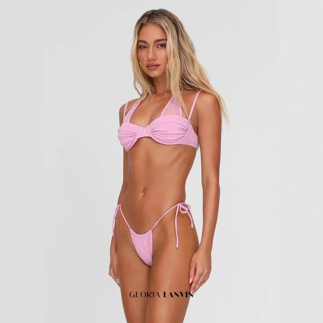 Thong Bikini set in pink Gloria Lanvin