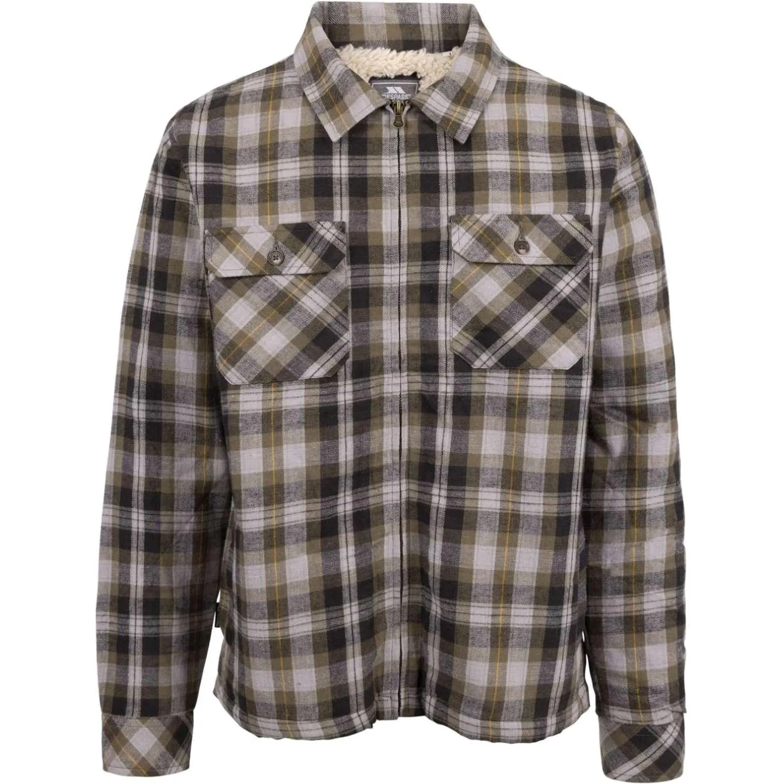 Trespass Mens Danehill Sherpa Lined Check Overshirt