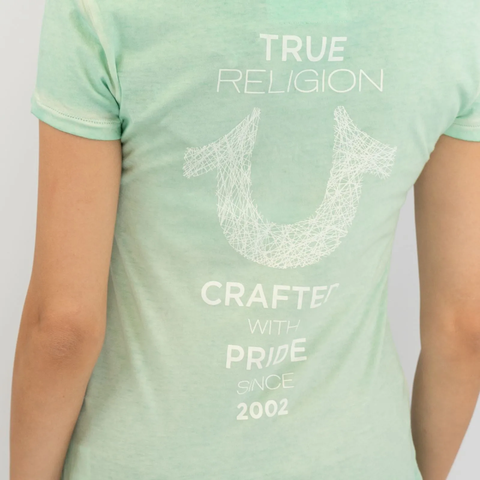 True Religion Womens Green Top T-Shirt Short Sleeve
