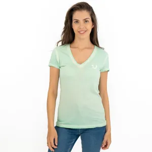 True Religion Womens Green Top T-Shirt Short Sleeve