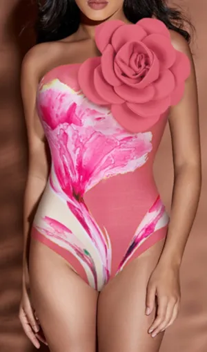 VINTAGE PRINT MONOKINI SUIT Gloria Lanvin