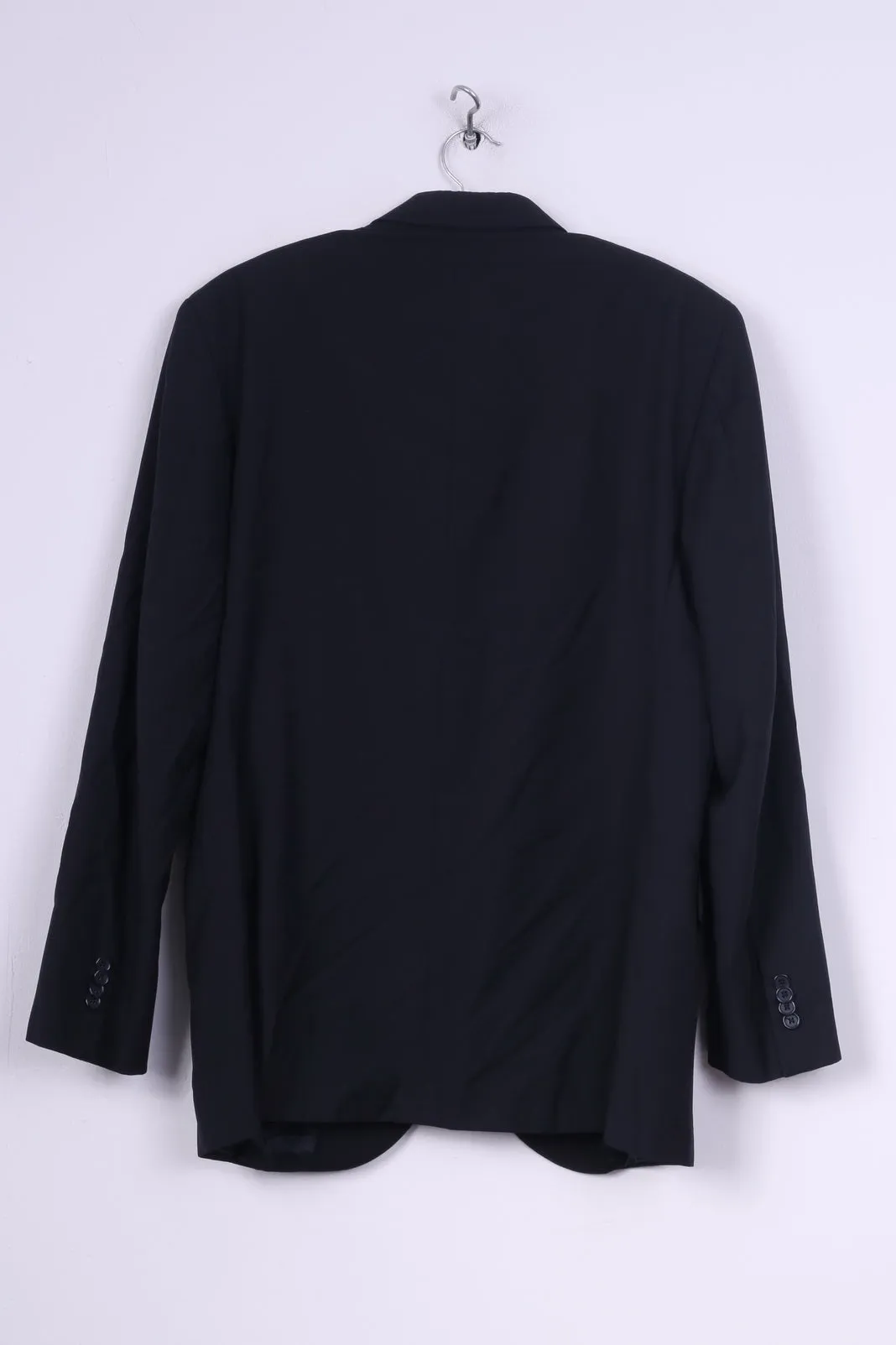 Vivaldi Mens 52 M Blazer Navy Single Breasted Super 110's Italy Shoulder Pads Vintage