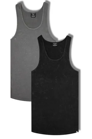 Washed Muscle-Up Ribbed Tank 2pk