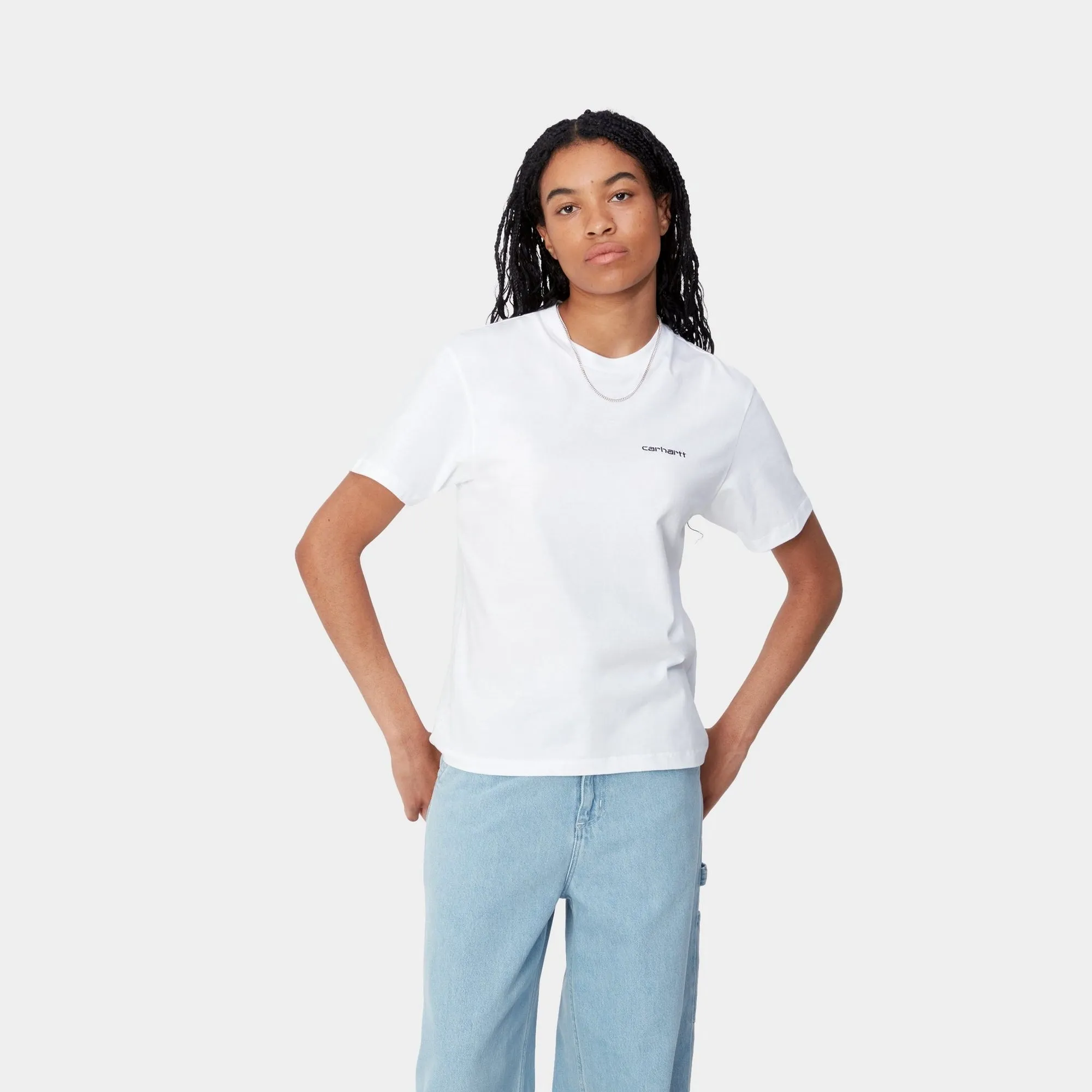 Women's Script Embroidery T-Shirt | White Carhartt WIP